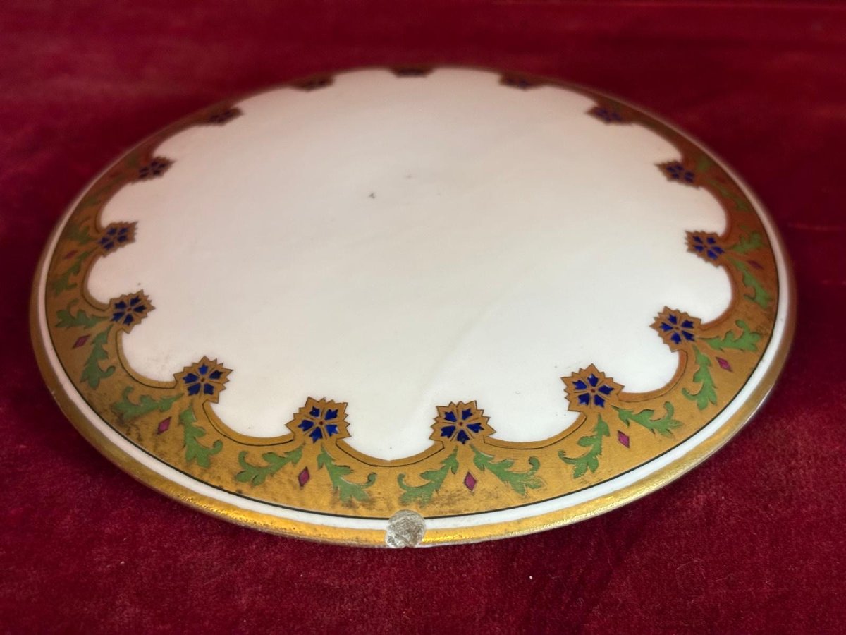 Bonbonnière porcelaine Limoges montée bronze-photo-6