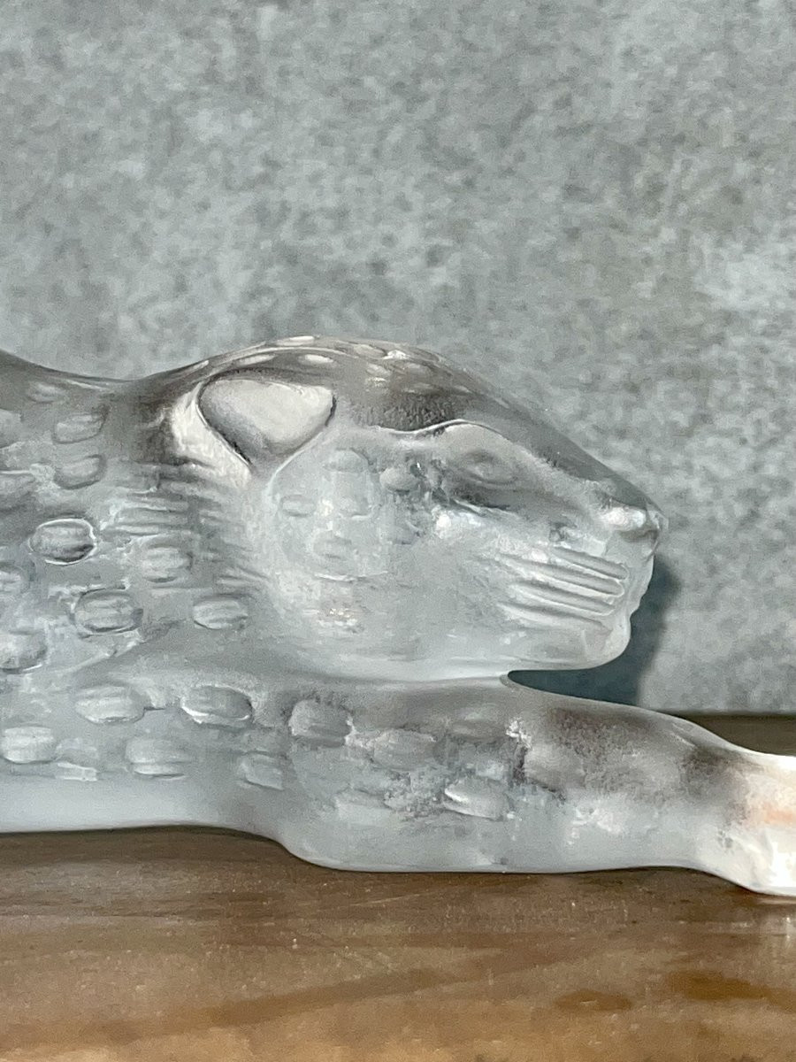 Lalique France – Sculpture "Panthère Zeila" en cristal poli et satiné-photo-3