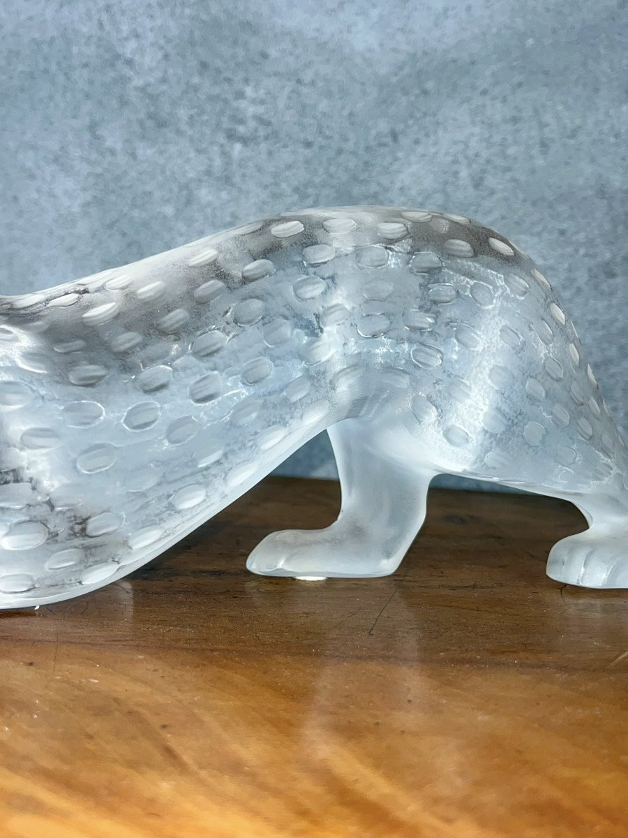 Lalique France – Sculpture "Panthère Zeila" en cristal poli et satiné-photo-2