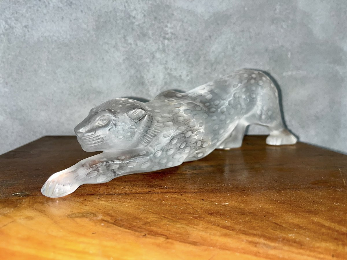 Lalique France – Sculpture "Panthère Zeila" en cristal poli et satiné-photo-3