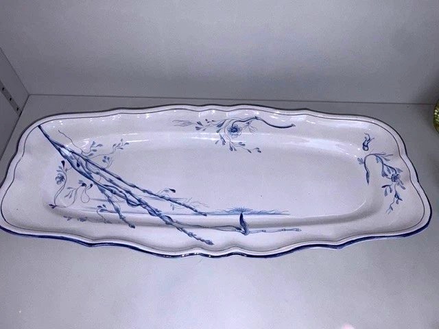 Plat service asperges Art Nouveau (ST Clément) - SIGNÉ -L : 61 cm-photo-3