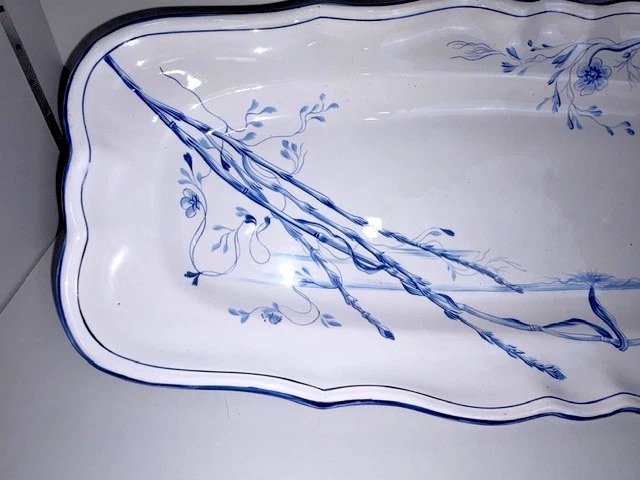 Plat service asperges Art Nouveau (ST Clément) - SIGNÉ -L : 61 cm-photo-7