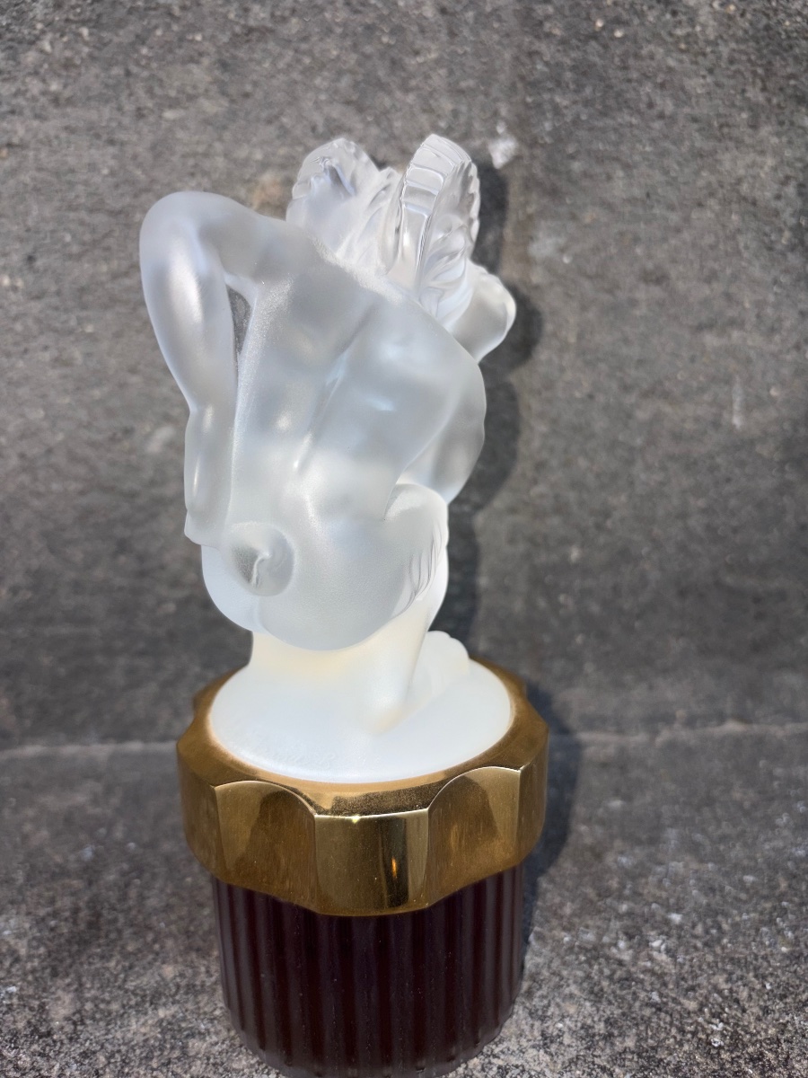 Flacon de Parfum LALIQUE - Bouchon Faune en Cristal Dépoli - Rare 100ml-photo-4