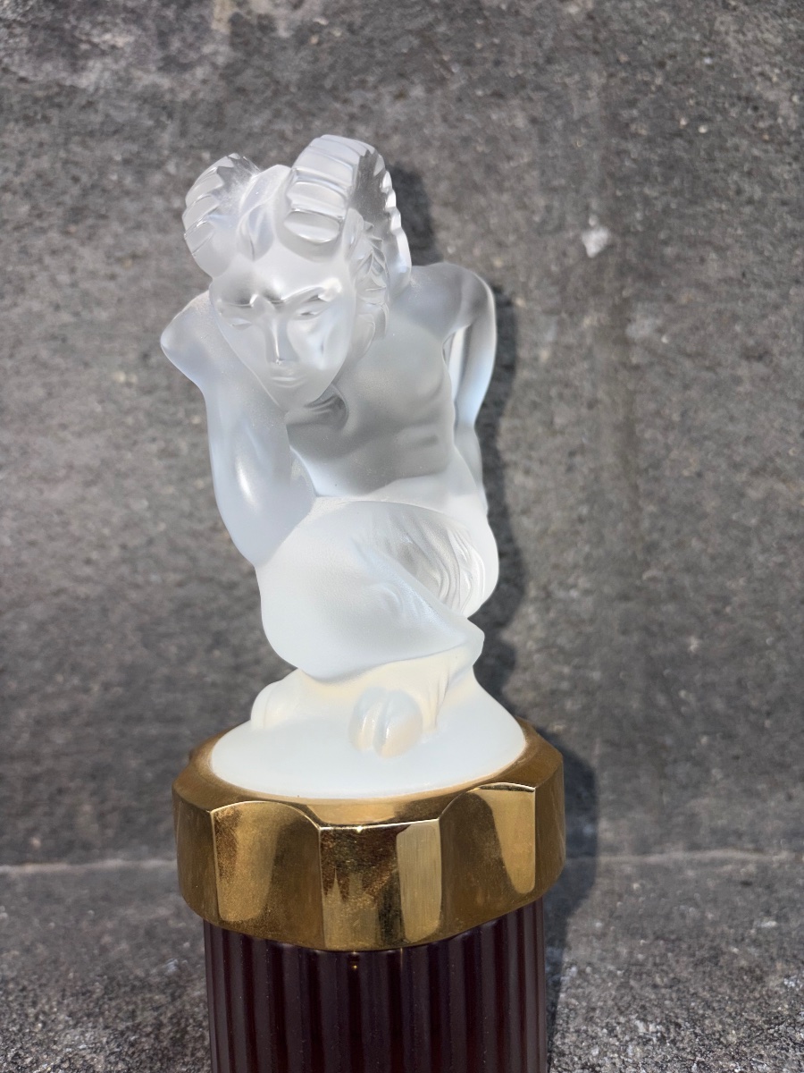 Flacon de Parfum LALIQUE - Bouchon Faune en Cristal Dépoli - Rare 100ml-photo-2