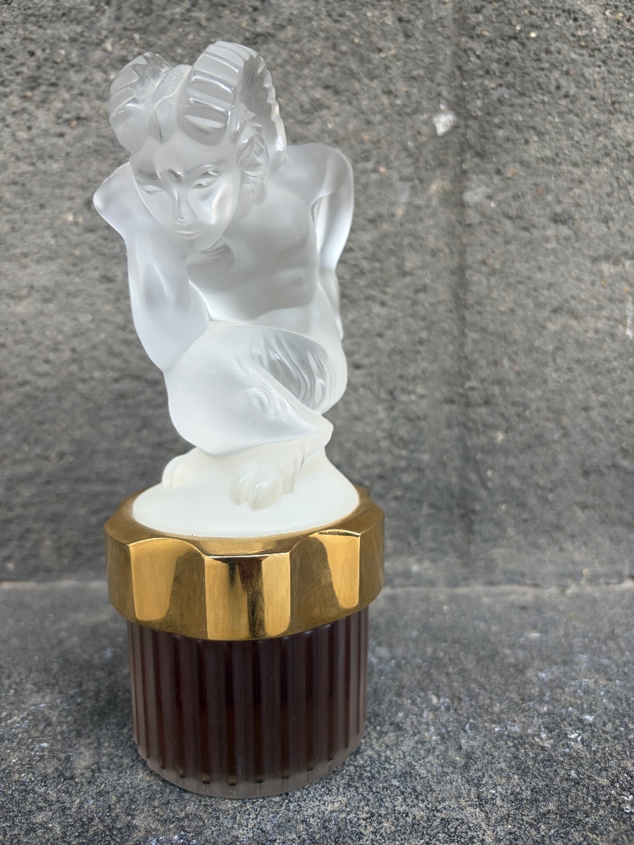 Flacon de Parfum LALIQUE - Bouchon Faune en Cristal Dépoli - Rare 100ml-photo-3