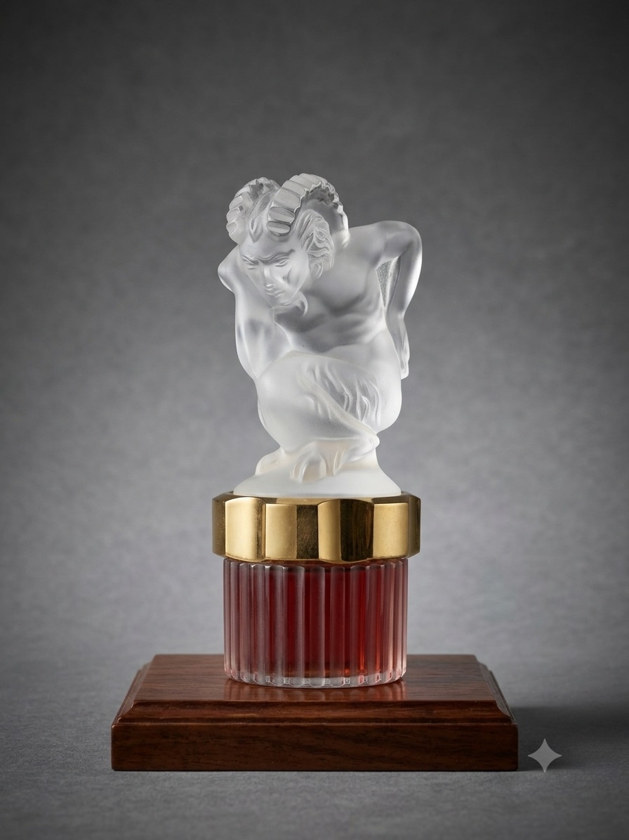 Flacon de Parfum LALIQUE - Bouchon Faune en Cristal Dépoli - Rare 100ml