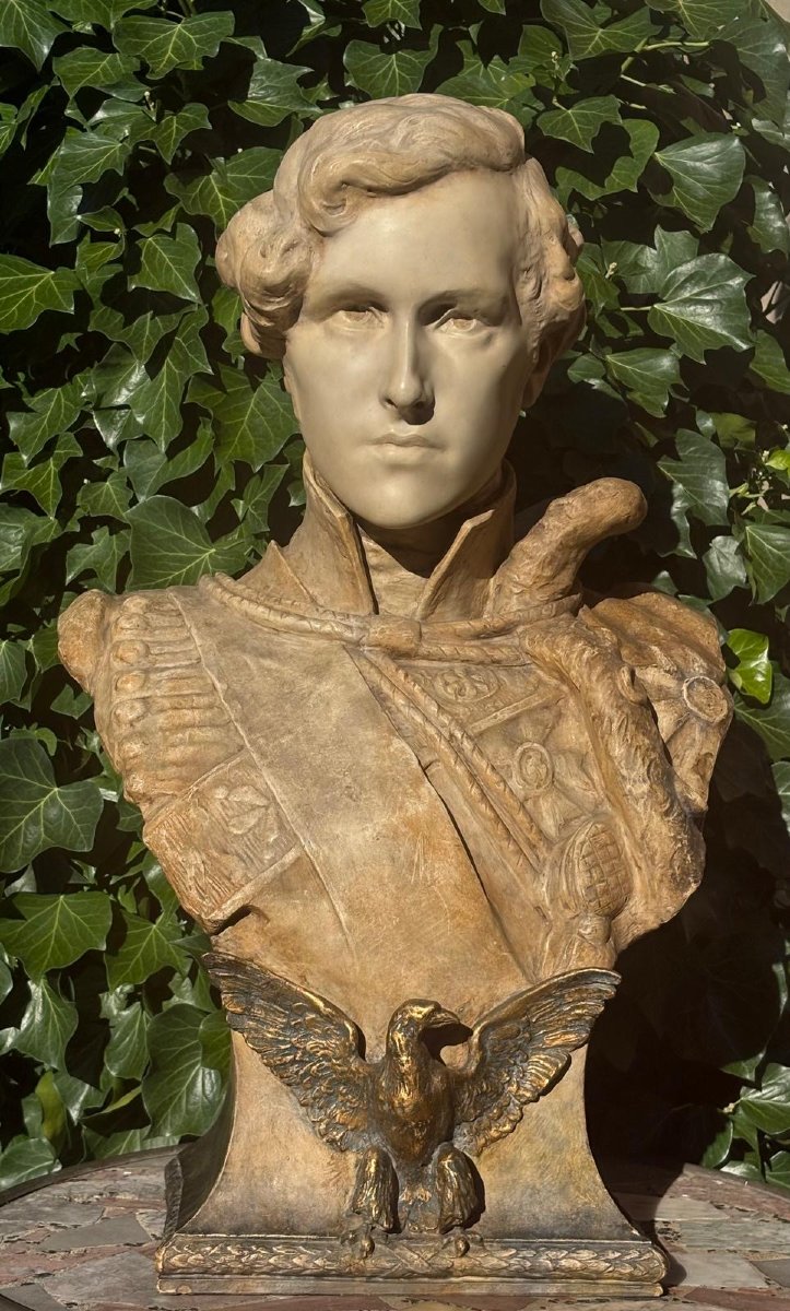 Friedrich Goldscheider (1845-1897) Terre cuite " L'Aiglon Napoléon 2 ".-photo-4