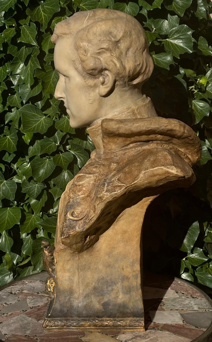 Friedrich Goldscheider (1845-1897) Terre cuite " L'Aiglon Napoléon 2 ".-photo-6