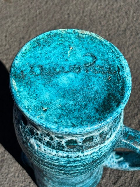 Blue Gaulois Accolay-signed Pitcher-photo-5