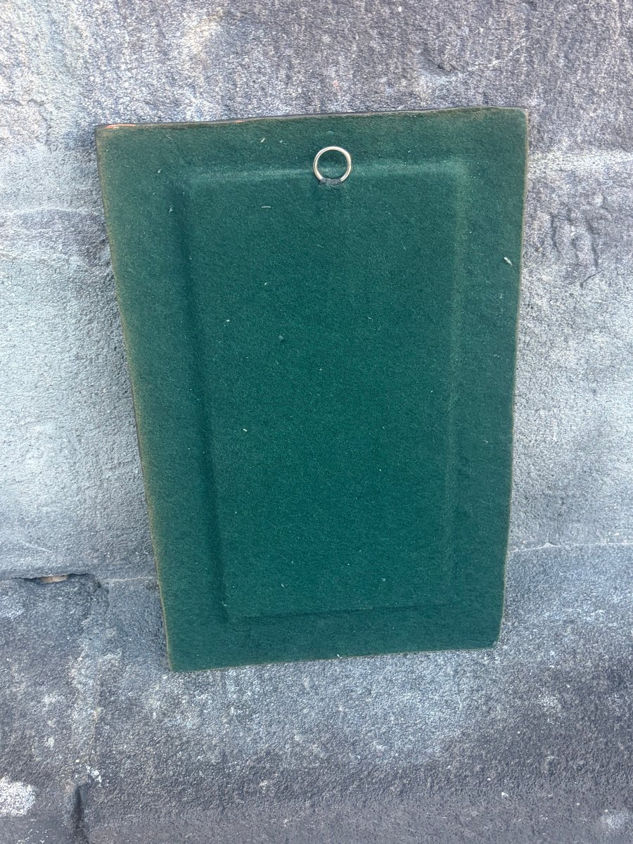 Mithe Espelt Large Mirror: Vintage Glazed Ceramic Wall Mirror, L: 37.5 Cm-photo-7