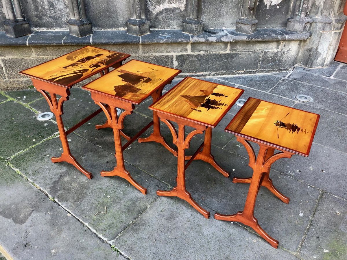 Tables Gigognes Emile Gallé Paysage Breton-photo-2