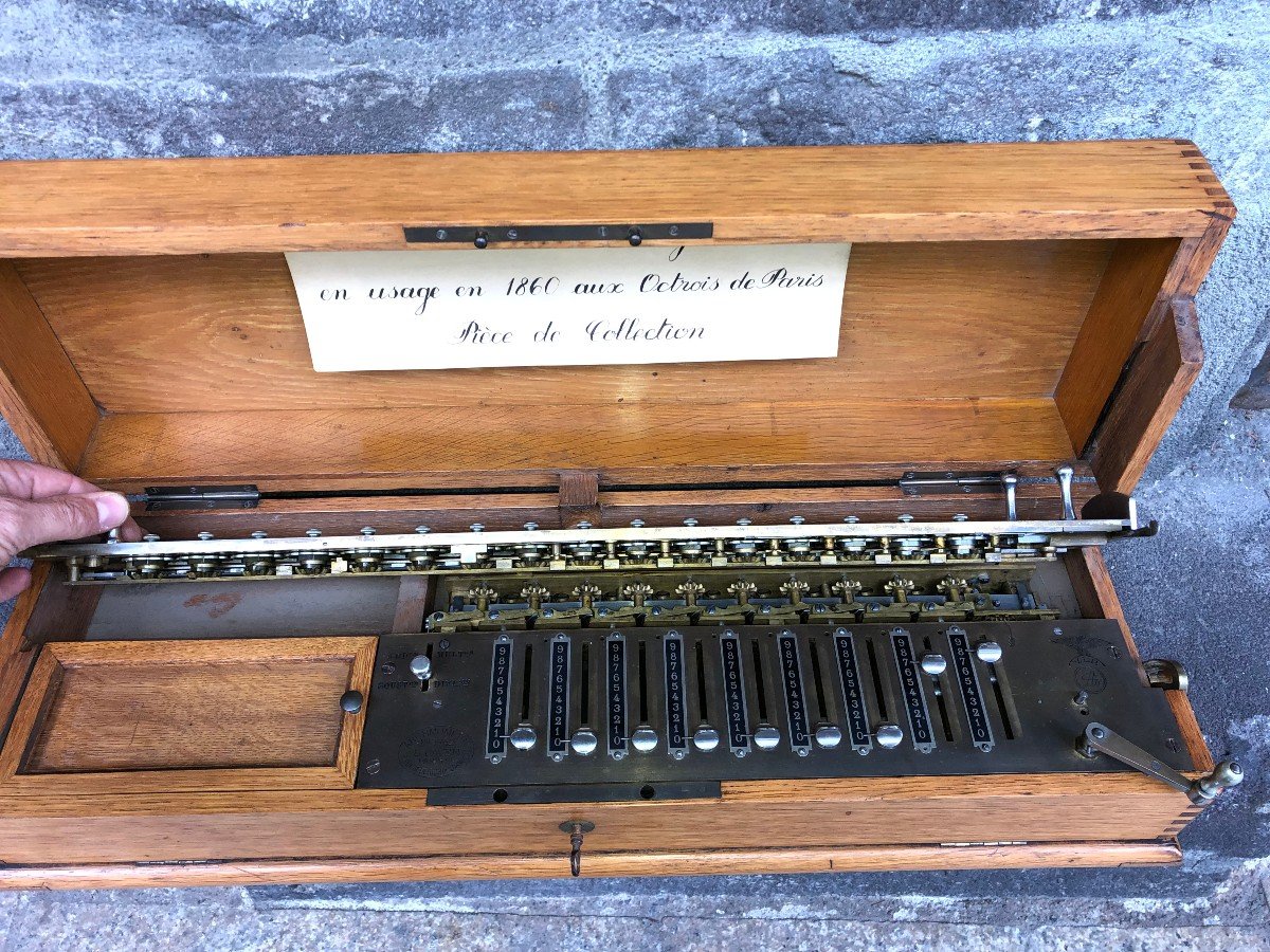 Rare Arithmomètre L.payen 9 Scripteurs-photo-4