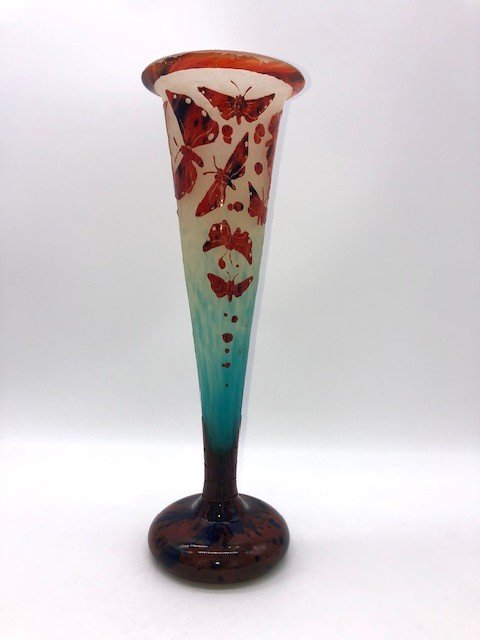 Rare Butterfly Vase 1923-26 French Glass-photo-2