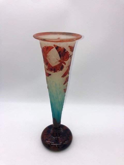 Rare Butterfly Vase 1923-26 French Glass-photo-3