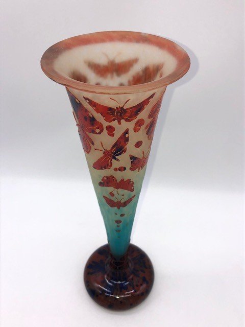 Rare Butterfly Vase 1923-26 French Glass-photo-1