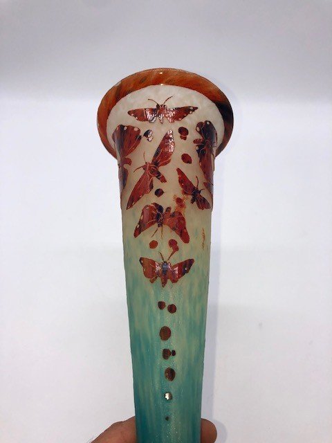 Rare Butterfly Vase 1923-26 French Glass-photo-6