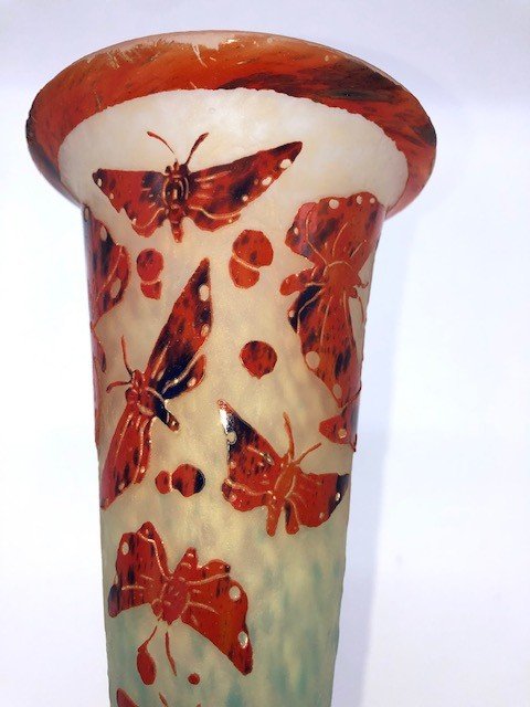 Rare Butterfly Vase 1923-26 French Glass-photo-7