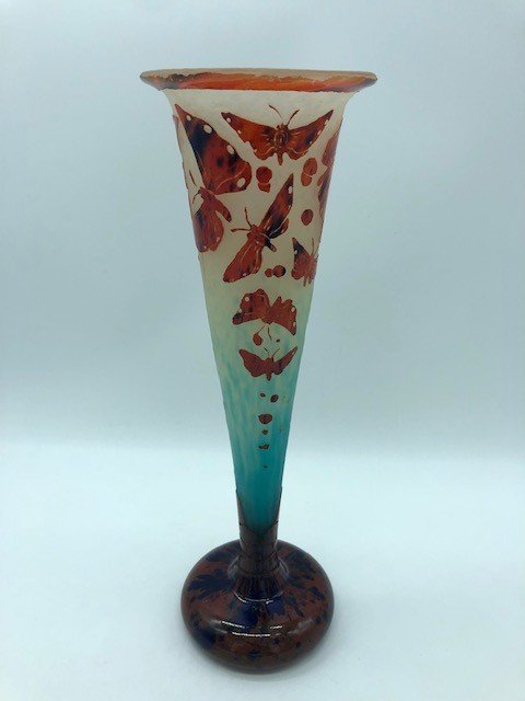 Rare Butterfly Vase 1923-26 French Glass