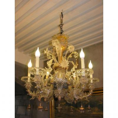 Murano Chandelier In Perfect Condition Fully Revised 6 Branches