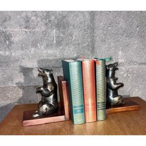  Paire de Serre-Livres "Ours" Régule /Art Déco