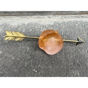 Daum France Crystal Paperweight "the Fishing" With Hilton Meconnico