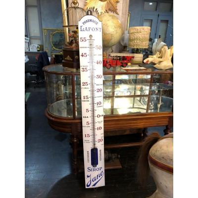 Old Thermometer, Enamelled Plate Pharmacy