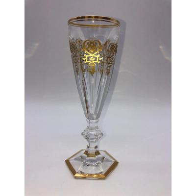 1 Flûte à Champagne Cristal Baccarat Harcourt Empire Or