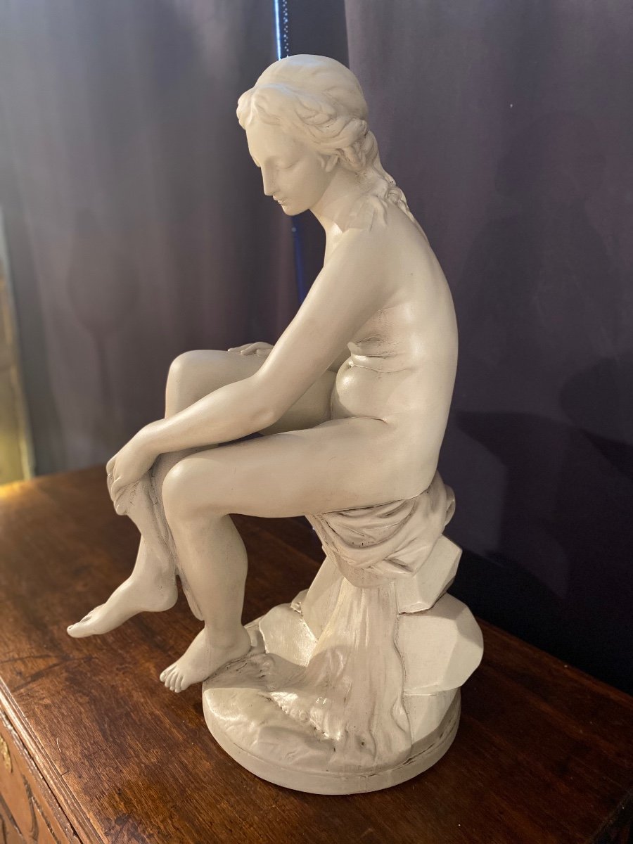 Statue The Seated Bather Signed Falconet Dated 1764-photo-1