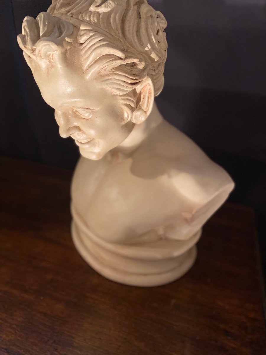 Buste Faune De Vienne 19e Plâtre cachet du Louvre -photo-4