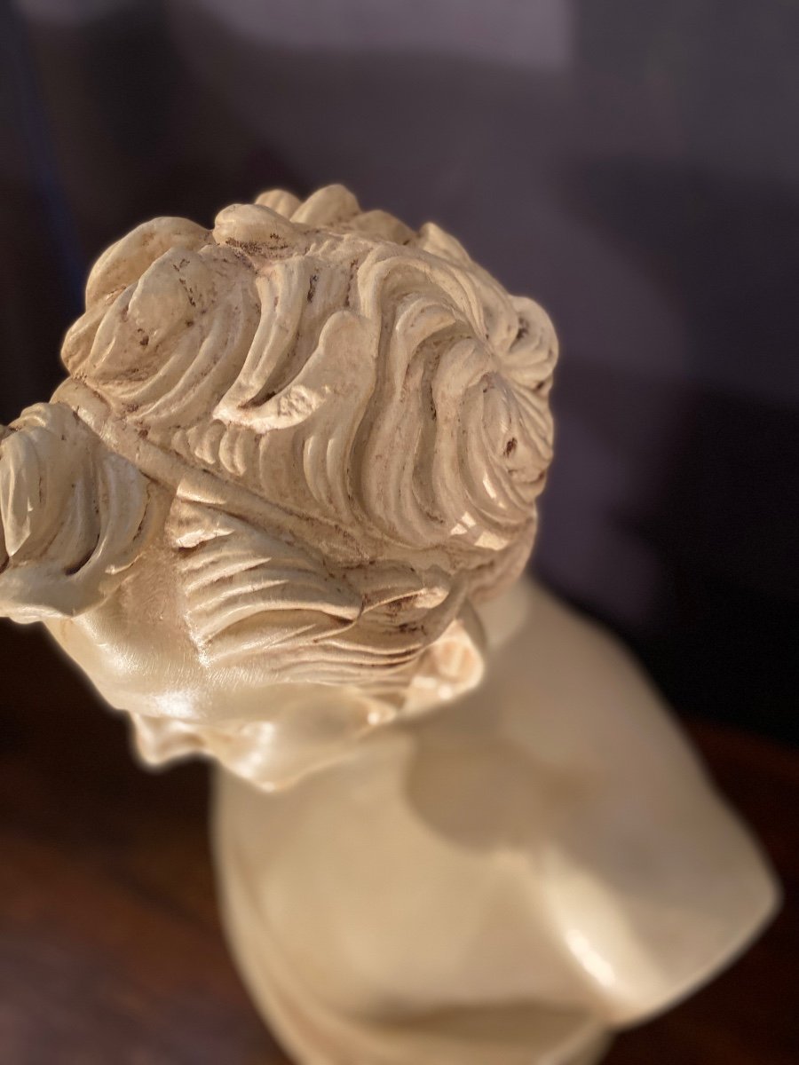 Buste Faune De Vienne 19e Plâtre cachet du Louvre -photo-4