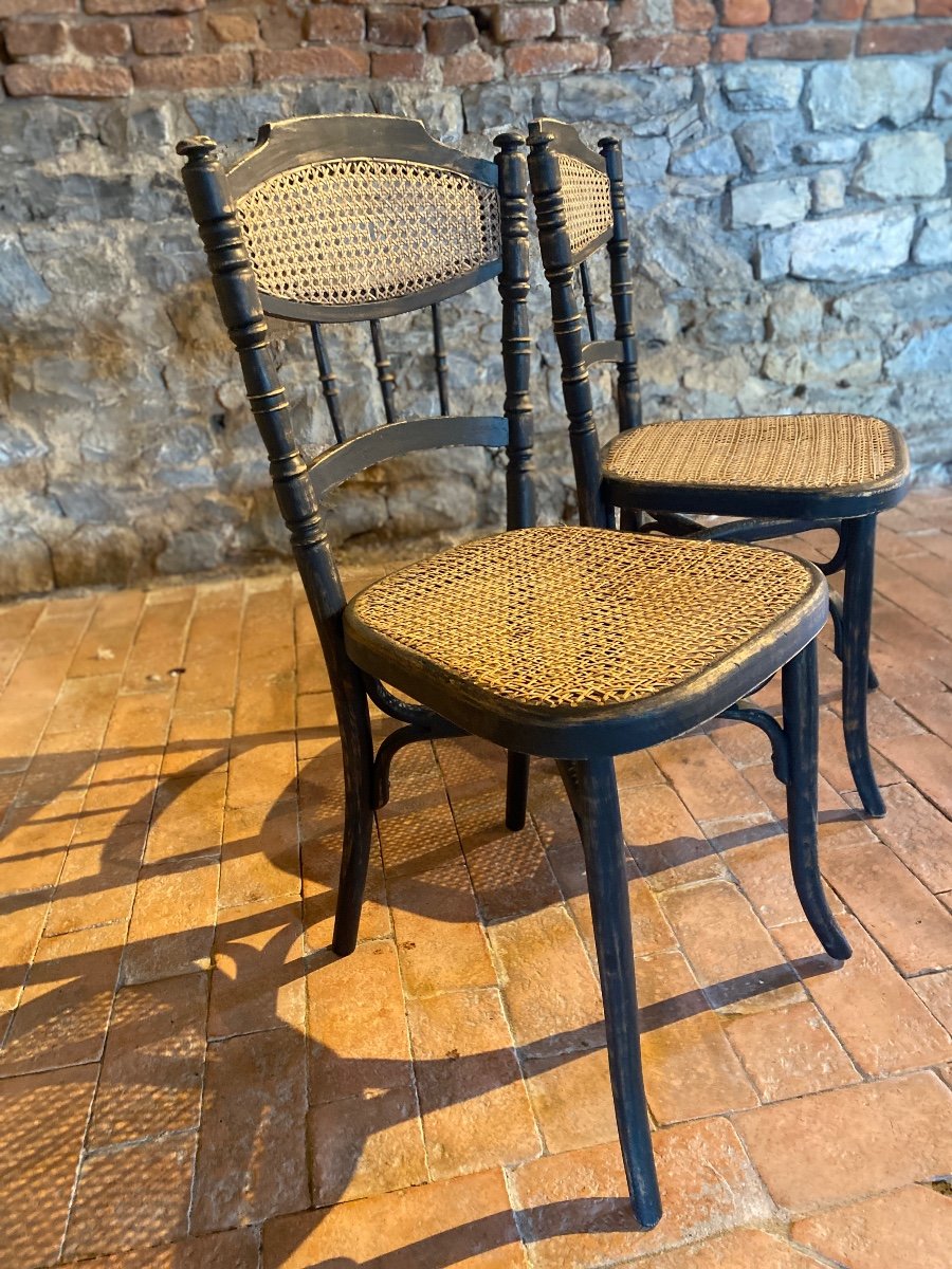 Paire De Chaises Style Thonet Des Années 1900  Patine ( prix négociable)-photo-3