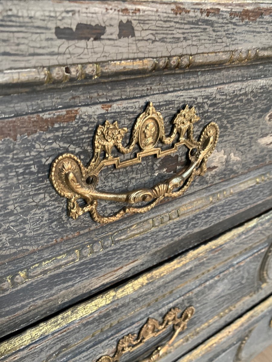 Commode Louis XVI D’époque 18e Siècle Patinée 3 Tiroirs -photo-3