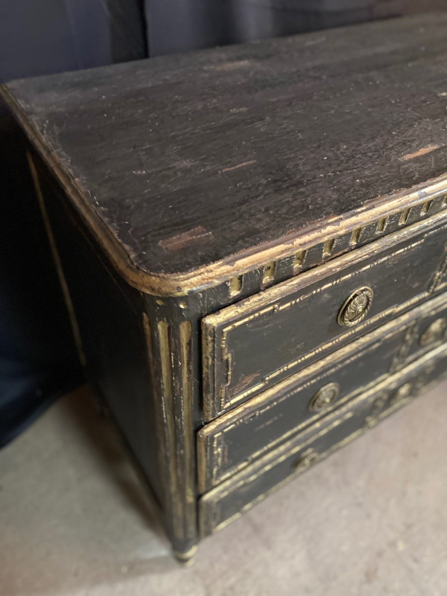 Louis XVI Commode Dating From The 19th Century Patinated-photo-3
