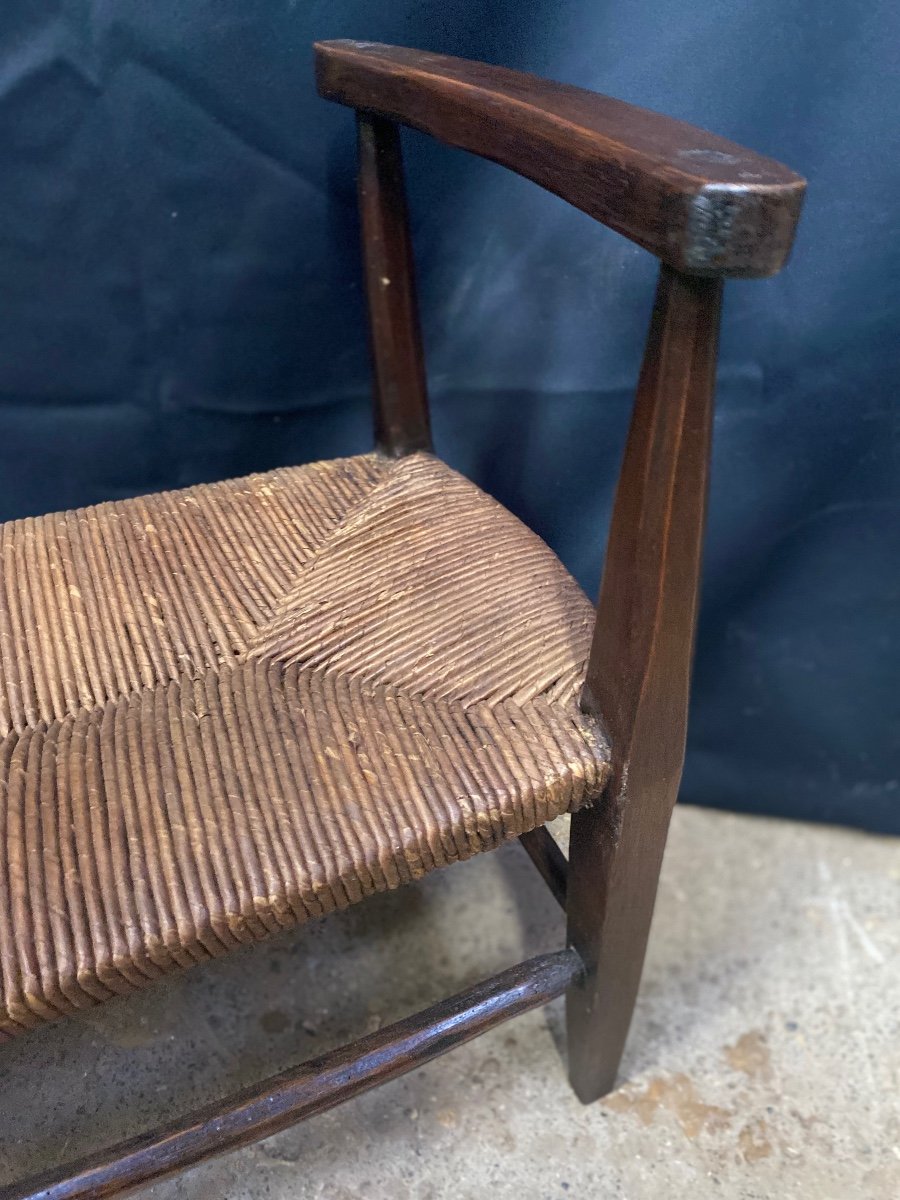 Banc De Cantou ( De Cheminée) En Cerisier Ciré Du 18e Siècle Sud De La France -photo-2