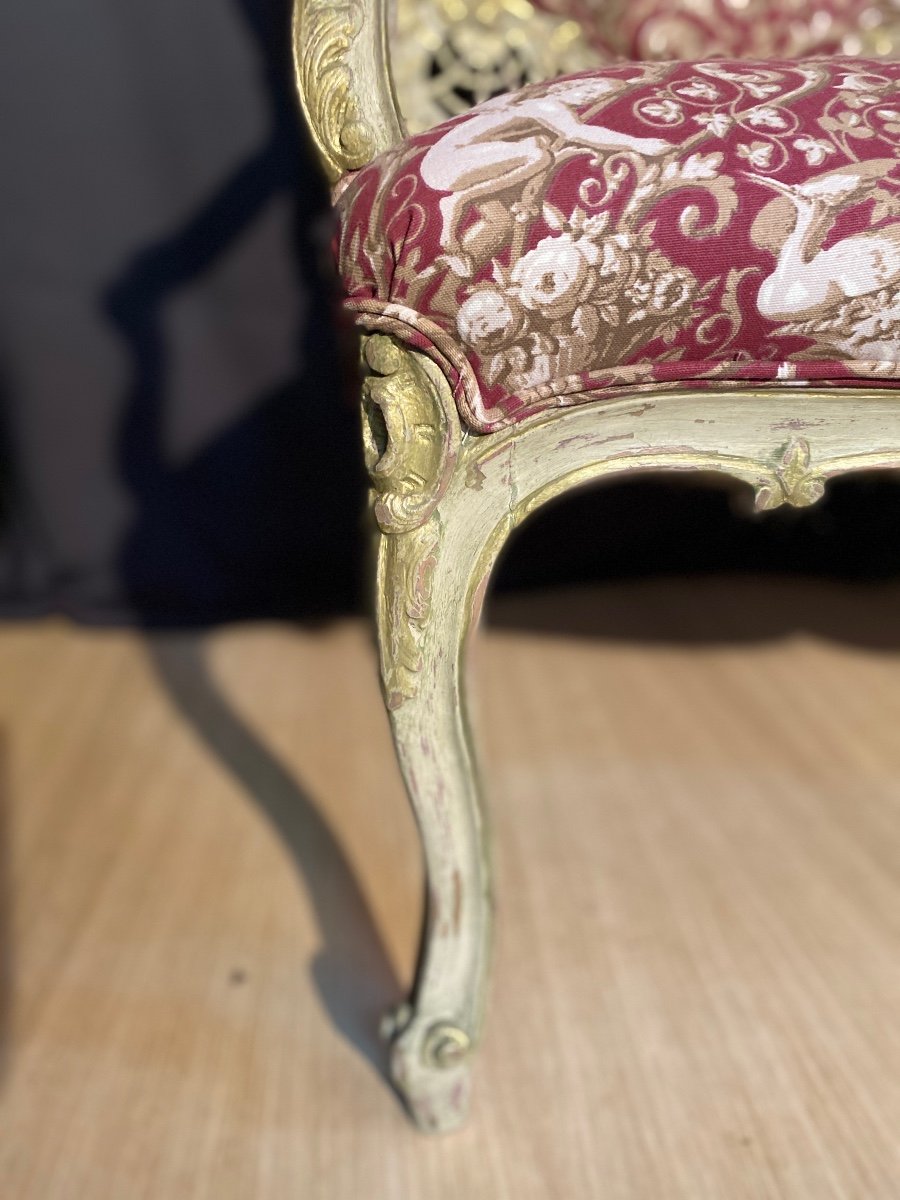 Canapé Louis XV Datant Du 19e Siècle polychrome (prix spécial sur demande) -photo-4