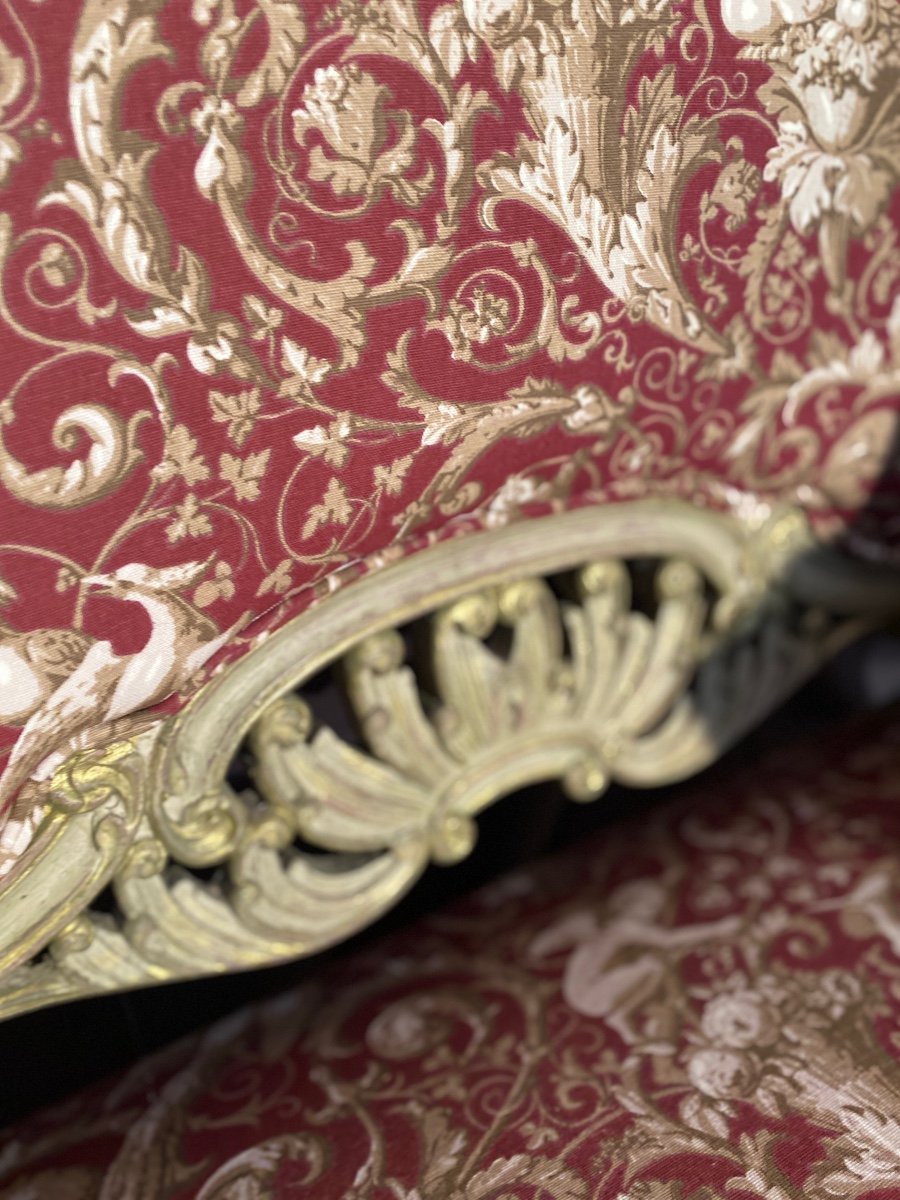 Canapé Louis XV Datant Du 19e Siècle polychrome (prix spécial sur demande) -photo-5