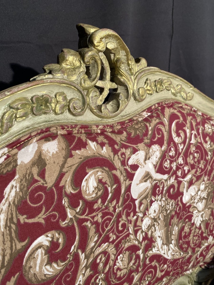 Canapé Louis XV Datant Du 19e Siècle polychrome (prix spécial sur demande) -photo-6