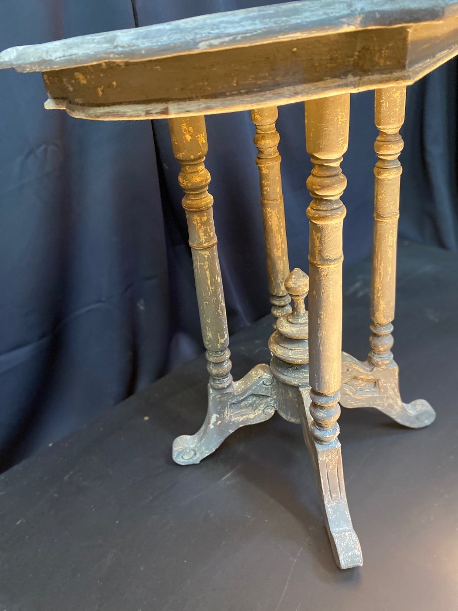 Napoleon III Pedestal Table Dating From The 19th Century Polychrome Pretty Small Model -photo-5