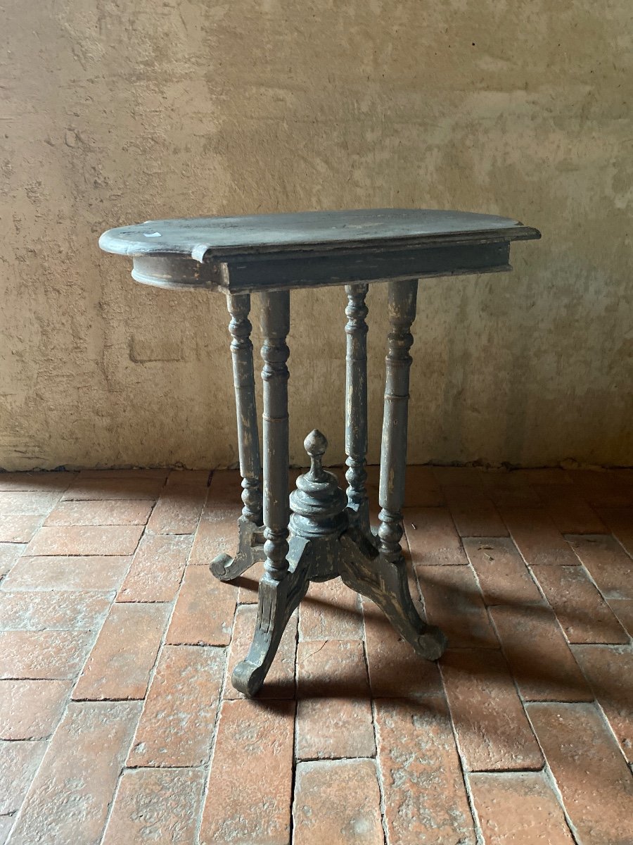 Napoleon III Pedestal Table Dating From The 19th Century Polychrome Pretty Small Model 