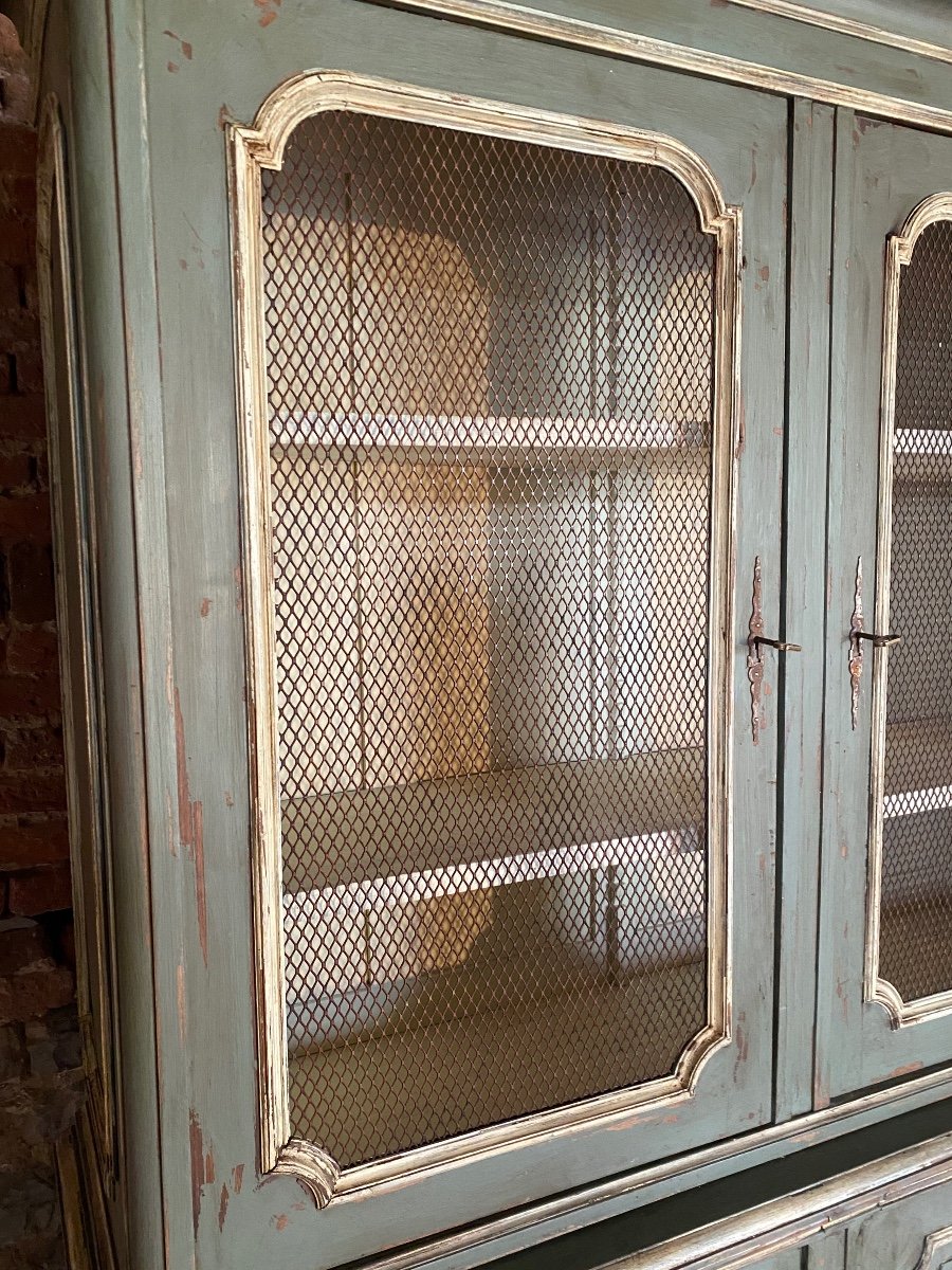 8 Door Showcase Bookcase, With Pulls Dating From The End Of The 19th Very Pretty Patina -photo-2