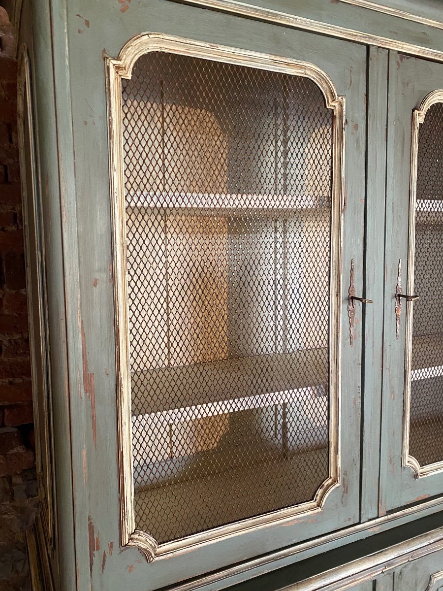 8 Door Showcase Bookcase, With Pulls Dating From The End Of The 19th Very Pretty Patina -photo-2
