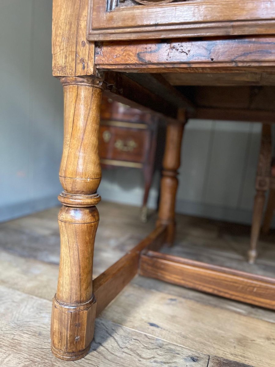 Louis XIV Walnut Desk Table Dating From The 18th Century -photo-5