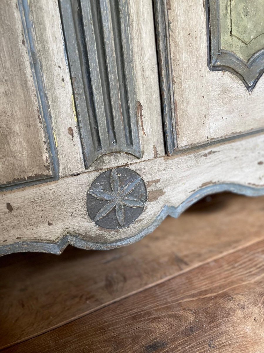 Buffet Patine Louis XV Datant Du 18e Siècle Magnifique Peinture -photo-2