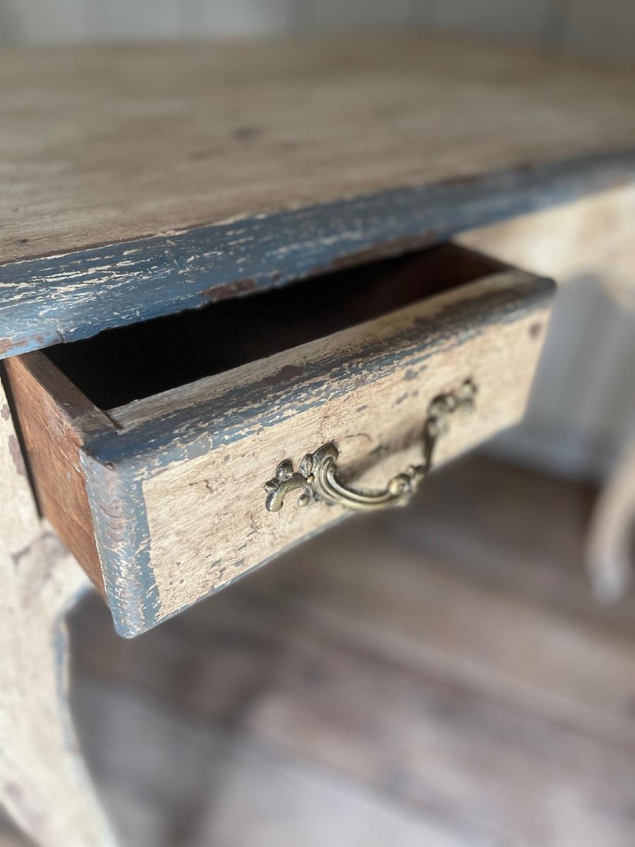 Table Bureau (paire) Louis XV 2 Tiroirs Datant De La Fin Du 19e Siècle Patine -photo-5