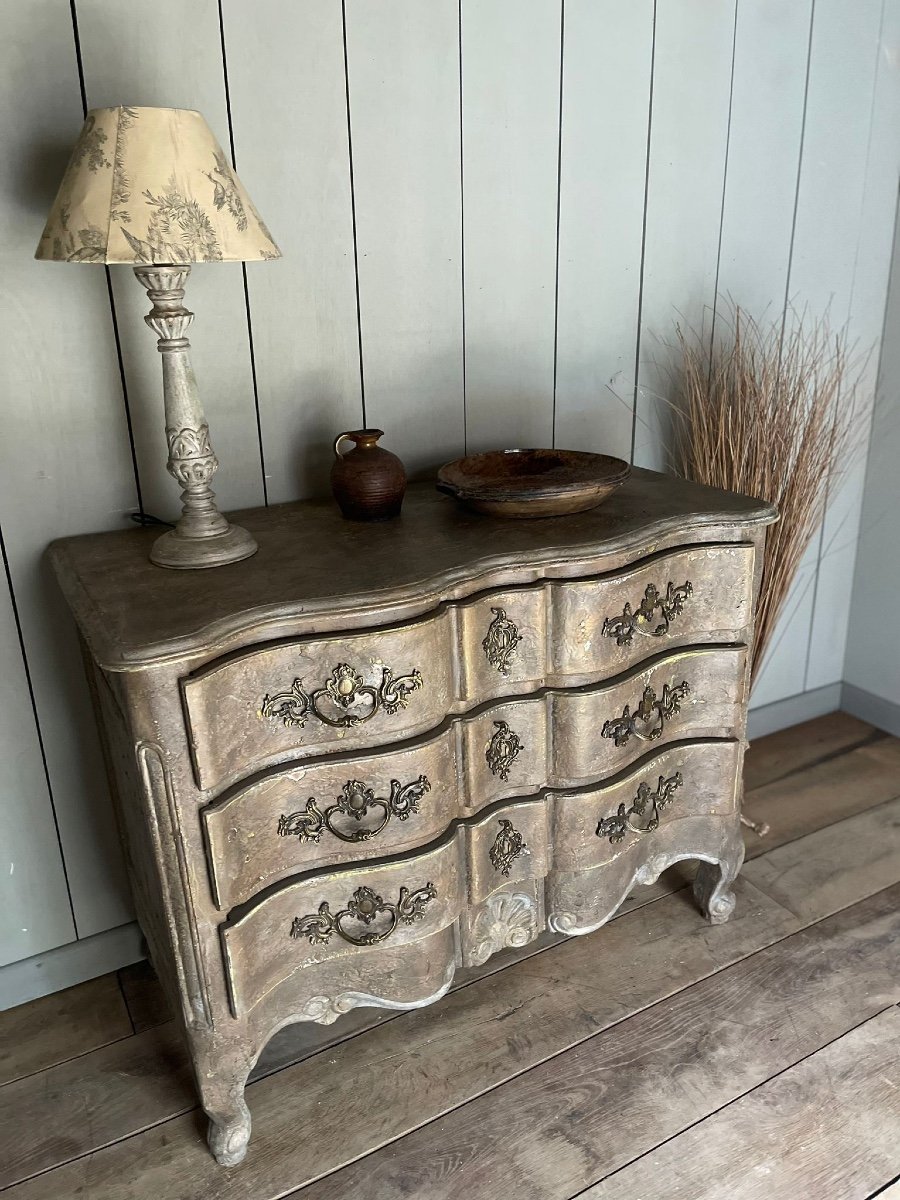 Commode Arbalète Louis XV Belle Patine Datant Des Années 1900-photo-2