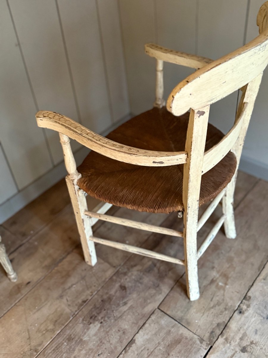 Chaise à Bras Provençale Avec paillage Datant Du 19e Siècle Patinee-photo-6
