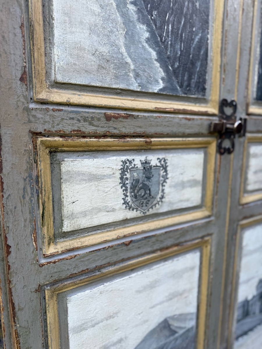Paire De Portes Louis XVI Datant Du 19e Siècle Belle Patine Et Peinture-photo-2