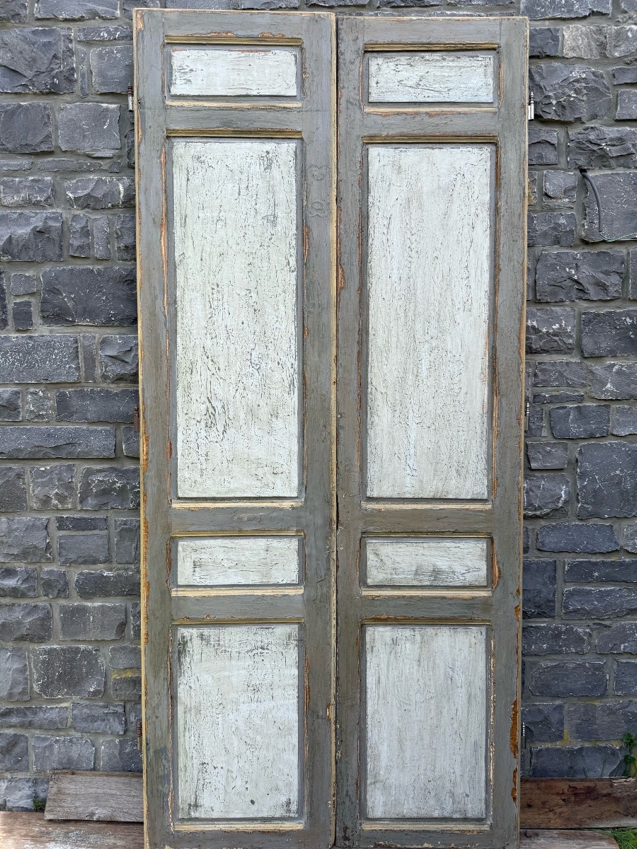 Paire De Portes Louis XVI Datant Du 19e Siècle Belle Patine Et Peinture-photo-6