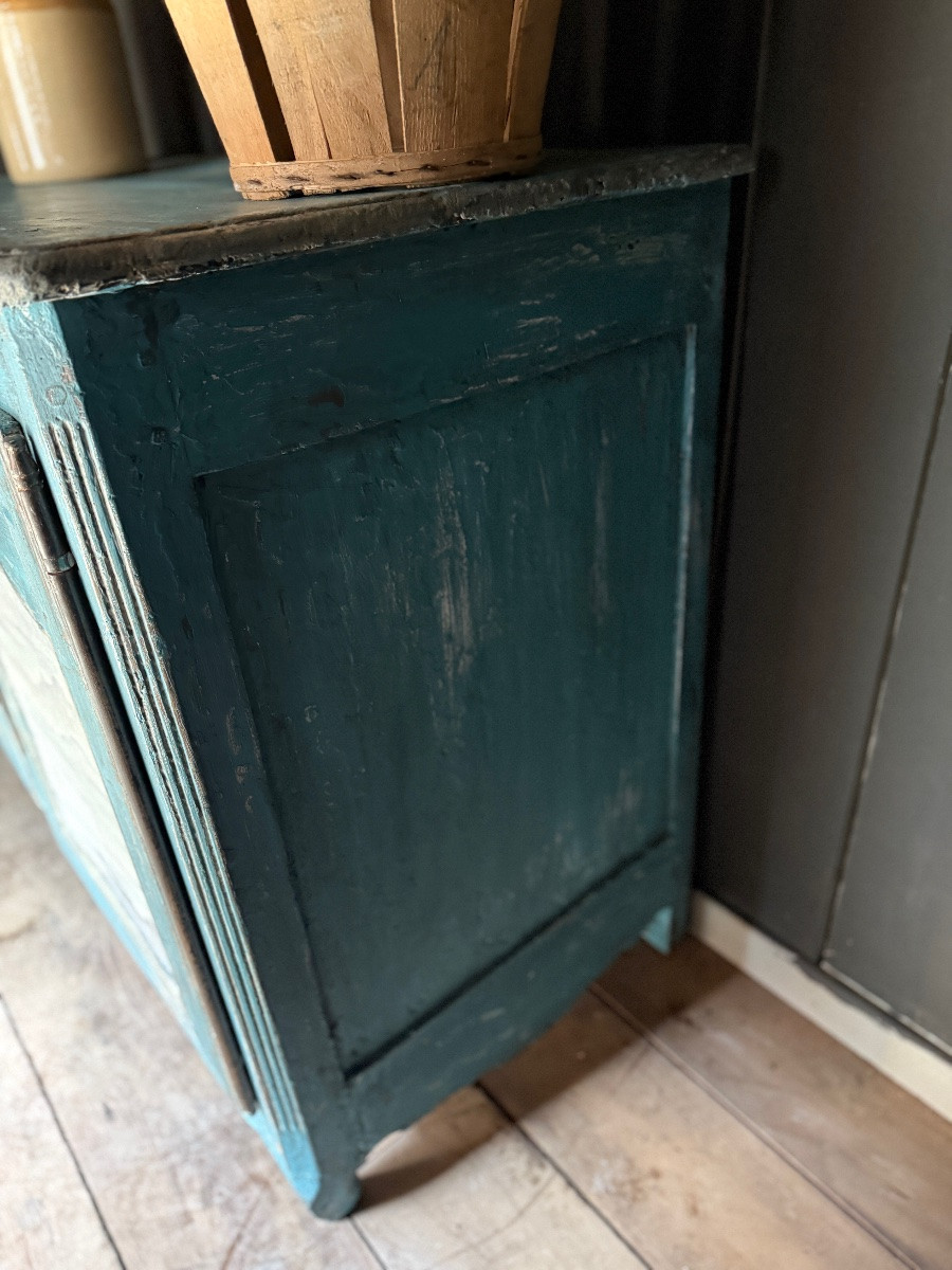 Buffet dressoir Louis xv datant du 18e siècle belle patine et peinture marine-photo-7