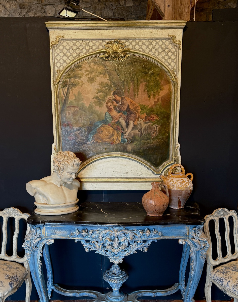 Peinture de boiserie ou de trumeaux datant du 19e siècle belle peinture 